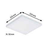 Quadratische weiße LED-Deckenleuchte aus Kunststoff mit 225x225 mm und 50 mm Höhe