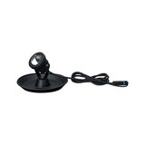 Schwarze LED-Außenleuchte mit Kabel und runder Basis aus Metall für Gartenbeleuchtung