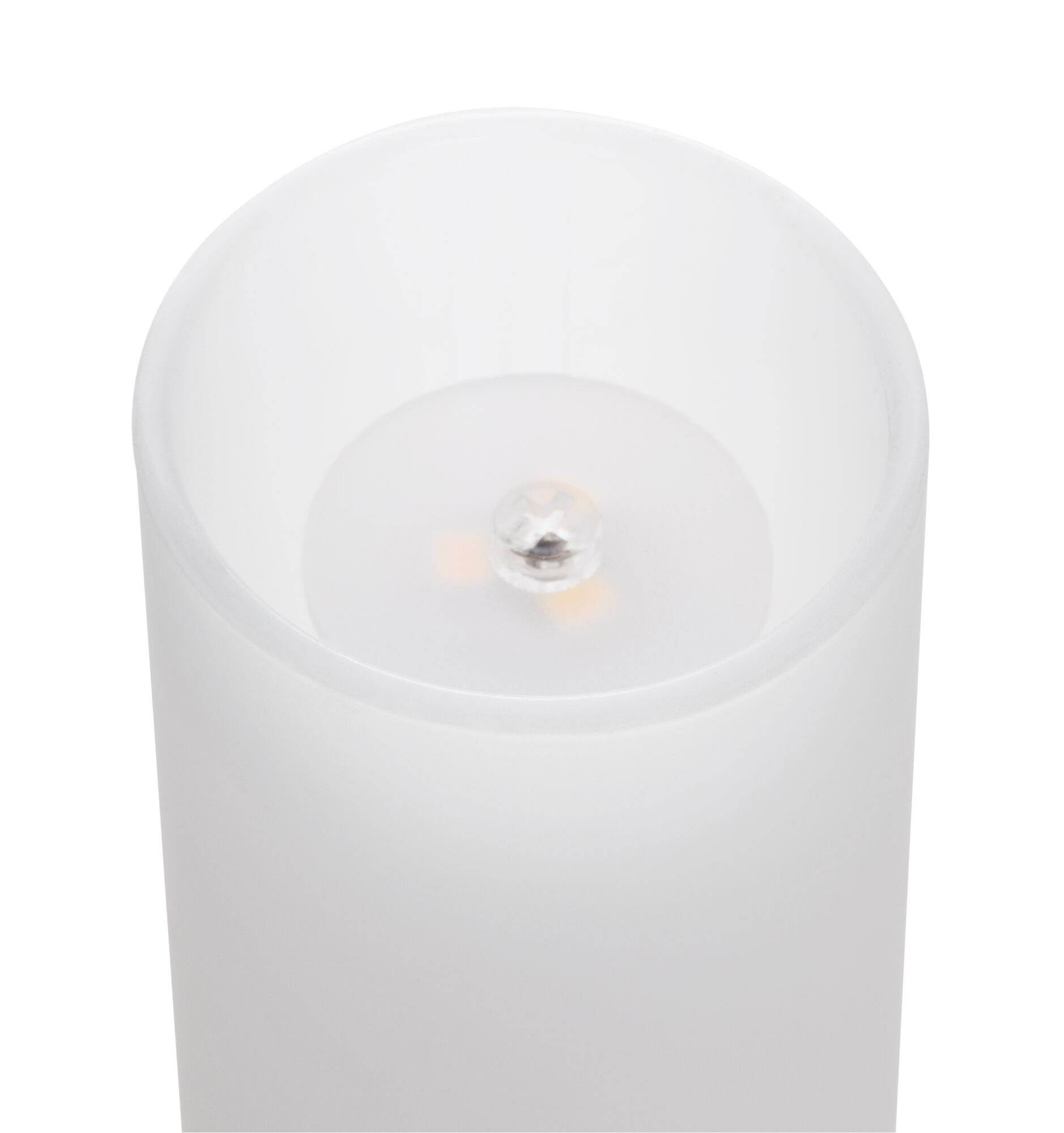 Witte kunststof LED-kaarsvervanger met warm wit licht voor decoratieve verlichting