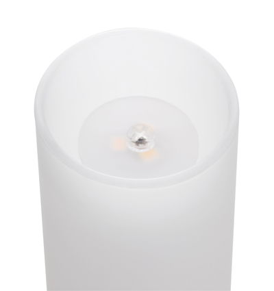 Witte kunststof LED-kaarsvervanger met warm wit licht voor decoratieve verlichting