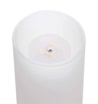 Witte kunststof LED-kaarsvervanger met warm wit licht voor decoratieve verlichting