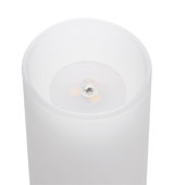 White plastic LED candle replacement with warm white light for decorative lighting use