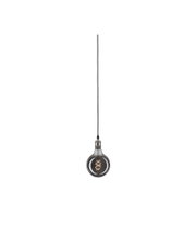 Pendant lamp with smoked glass bulb and fabric cable for modern interior lighting