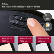 Panneau LED Abia 2 White Select Détecteur de mouvement crépusculaire (HF) carré 400x400mm 16W 1400lm White Select Noir
