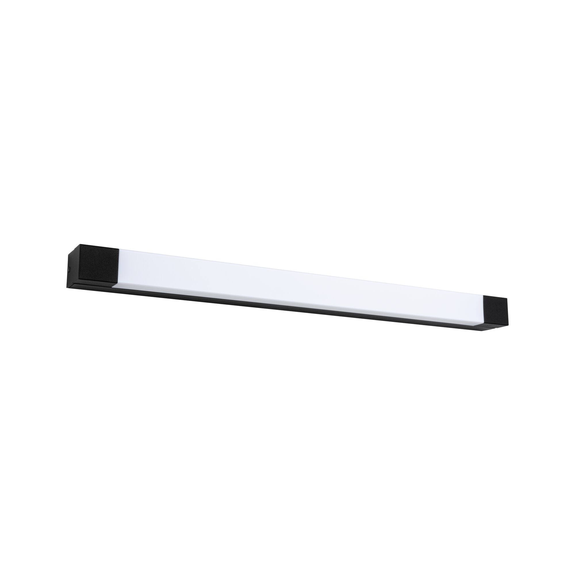 Schwarze LED-Wandleuchte mit langem weißem Diffusor aus Kunststoff für moderne Innenbeleuchtung