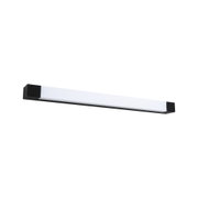 Schwarze LED-Wandleuchte mit langem weißem Diffusor aus Kunststoff für moderne Innenbeleuchtung