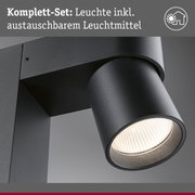 Schwarze Außenwandleuchte aus Metall mit austauschbarem Leuchtmittel für Gartenbeleuchtung