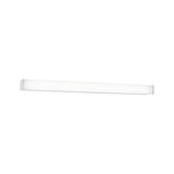 Schlanke weiße LED-Wandleuchte aus Metall mit diffuser Lichtfläche für moderne Innenräume