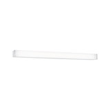 Schlanke weiße LED-Wandleuchte aus Metall mit diffuser Lichtfläche für moderne Innenräume