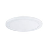 Round white LED ceiling panel made of plastic for energy-efficient room lighting
