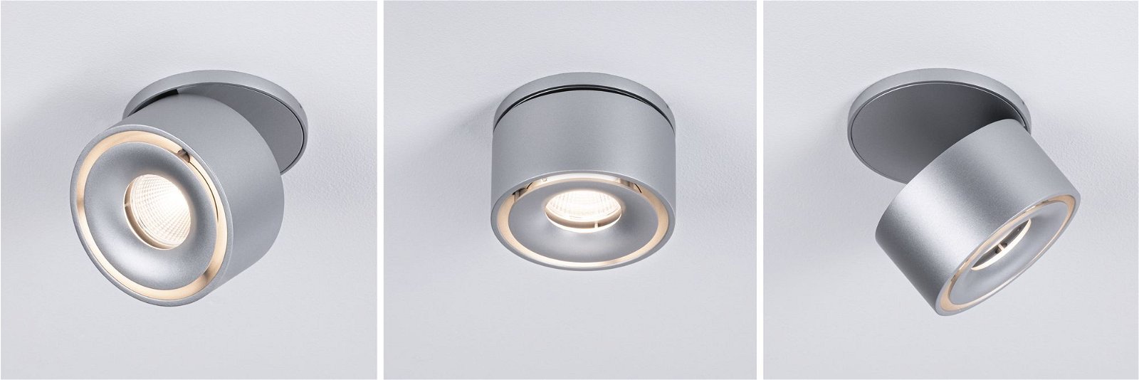 LED Recessed luminaire Spircle round 78mm 8W 550lm 230V 3000K Chrome matt