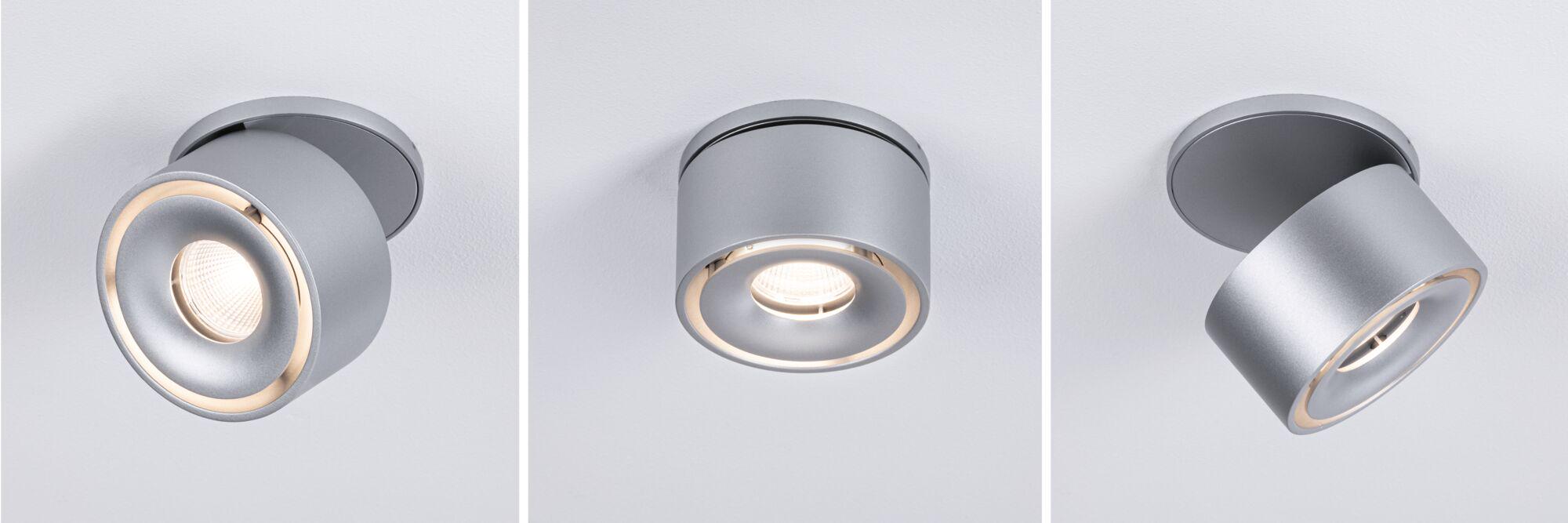 Spot LED de plafond moderne en métal argenté avec angle de lumière réglable pour intérieur