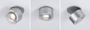 Spot LED de plafond moderne en métal argenté avec angle de lumière réglable pour intérieur