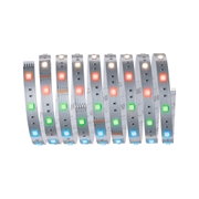 Bunte LED-Lichtstreifen mit flexibler silberner Platine für vielseitige Beleuchtungsanwendungen.
