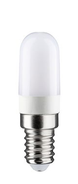 Small white LED bulb with E14 metal screw base for energy-efficient lighting solutions