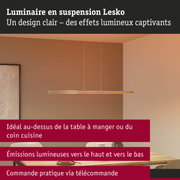 Luminaire suspendu Lesko en métal chaud au-dessus de la table à manger avec télécommande