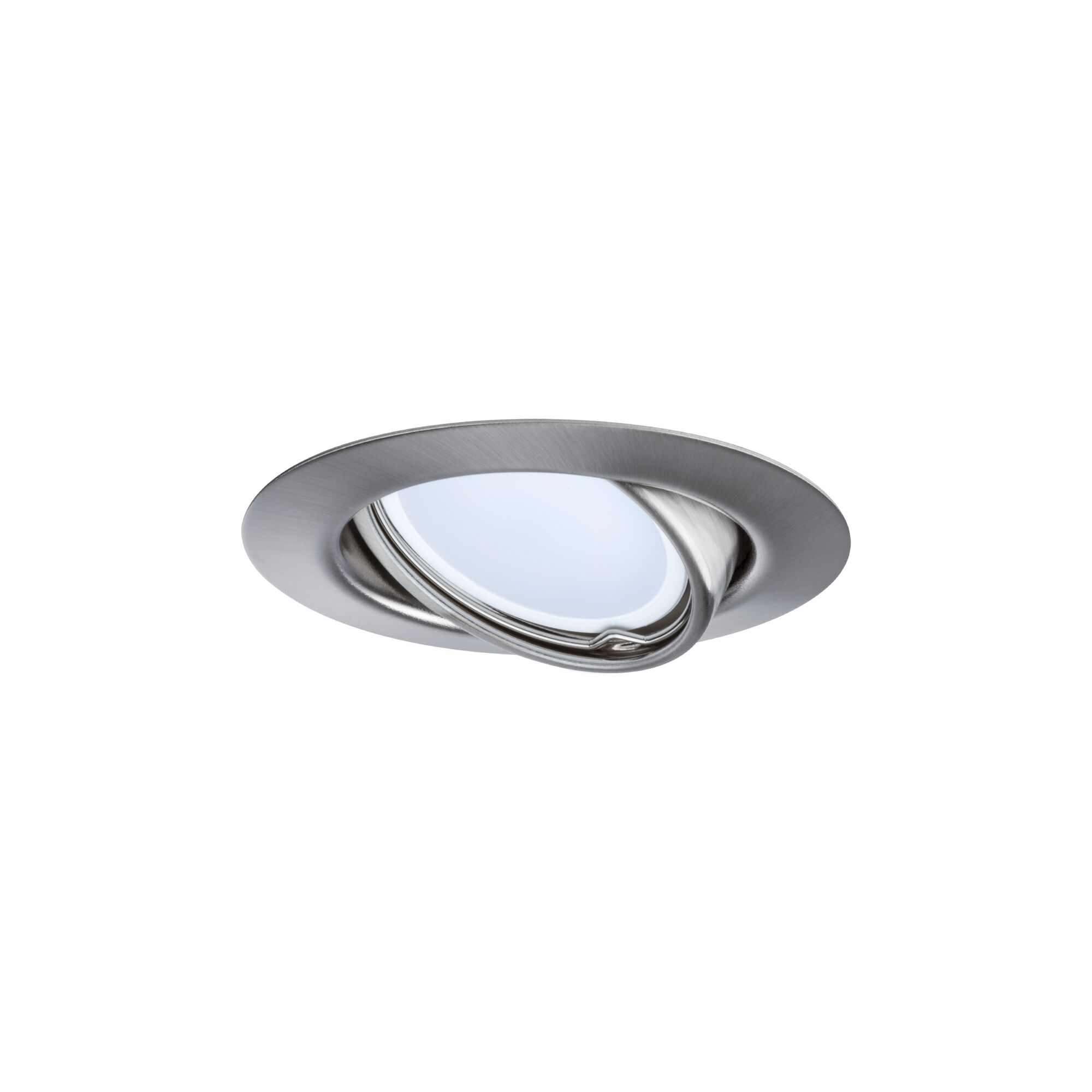 Spot encastré rond en acier inoxydable brossé avec lumière LED orientable pour un éclairage polyvalent