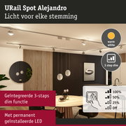 Moderne URail Spot Alejandro LED-plafondlamp in warm wit met 3-staps dimfunctie voor woonruimtes