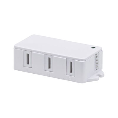 White plastic distribution box with three numbered slots for LED lighting systems connection