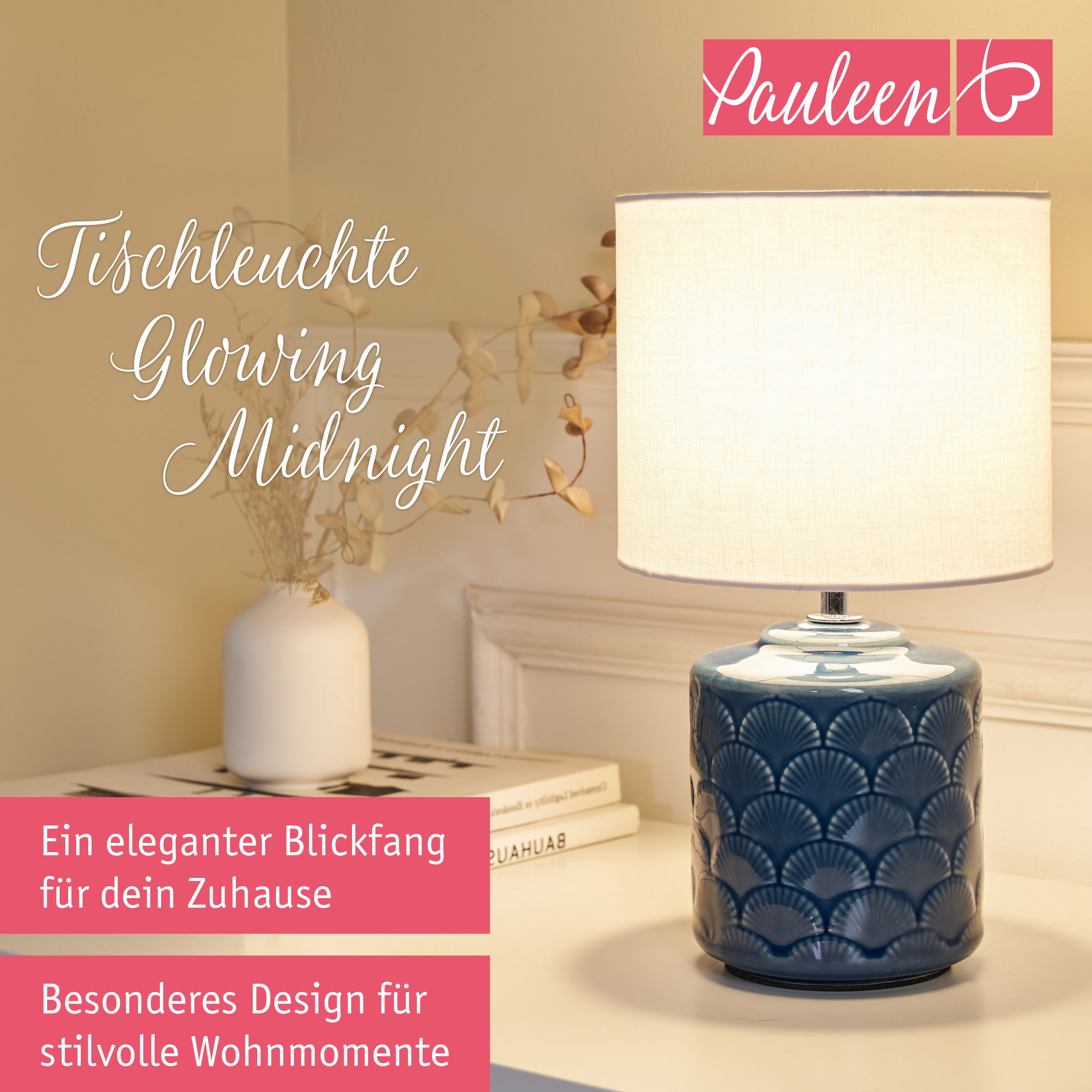 Paulmann Pauleen Tischleuchte Glowing Midnight E14 max. 20W Blau/Weiß