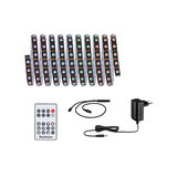 Bande LED multicolore avec télécommande et adaptateur secteur pour éclairage intérieur polyvalent