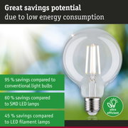 Energy-saving clear glass LED light bulb with silver base, ultra efficient for sustainable lighting