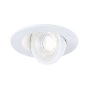 Weißer Einbaustrahler aus Kunststoff mit klarem Glas und LED-Licht für moderne Innenbeleuchtung