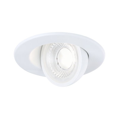 Weißer Einbaustrahler aus Kunststoff mit klarem Glas und LED-Licht für moderne Innenbeleuchtung