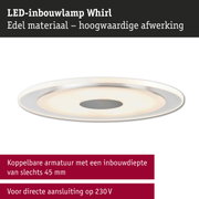 LED-inbouwlamp Whirl van hoogwaardig materiaal in wit met directe 230V aansluiting