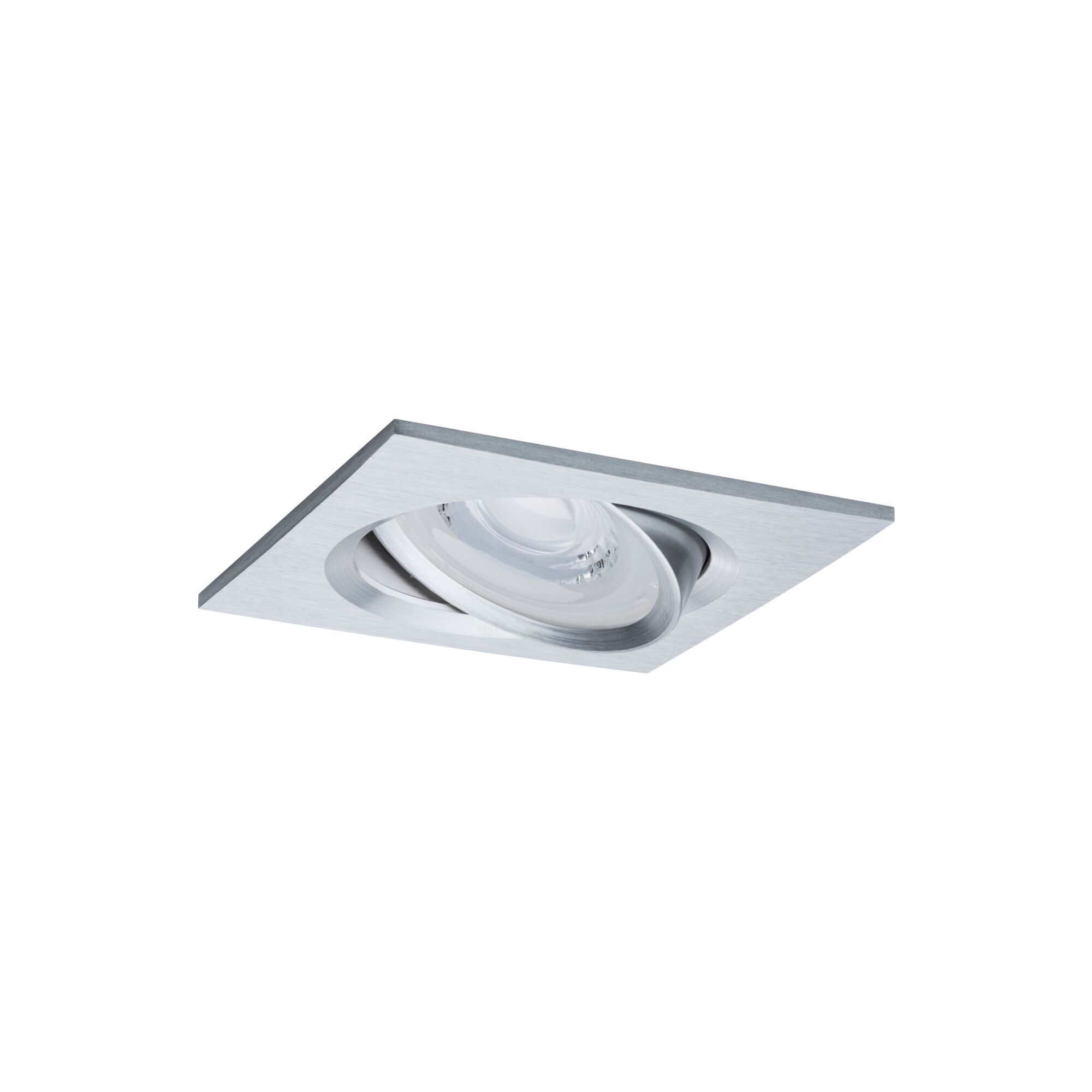 Spot encastré carré en aluminium brossé argenté pour éclairage LED moderne