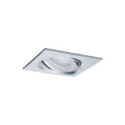 Quadratischer Einbaustrahler aus gebürstetem Aluminium in Silber für moderne LED-Beleuchtung