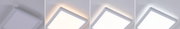 Plafonnier LED carré blanc moderne avec température de couleur réglable et éclairage indirect