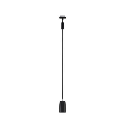 Suspension noire en métal au design fin avec câble long pour éclairage intérieur moderne
