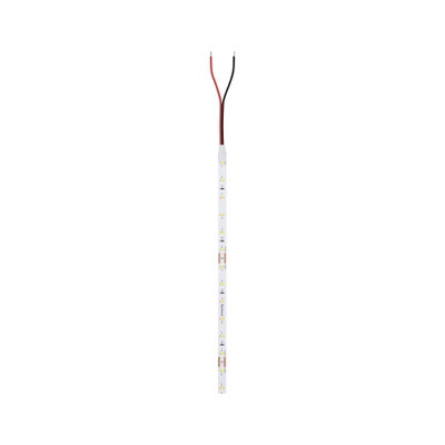 LED strip with white LEDs and red and black wires for flexible lighting solutions