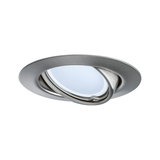 Ronde spot van geborsteld roestvrij staal met verstelbare inzet voor flexibele LED-verlichting