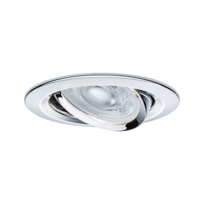 Round recessed spotlight in chrome metal with adjustable glass light for accent lighting