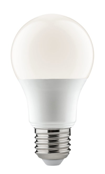 Hvid LED-pære med E27-fatning i plastik og metal til energieffektiv belysning