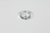 Round recessed spotlight in brushed aluminum silver for modern LED ceiling lighting