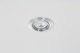 Round recessed spotlight in brushed aluminum silver for modern LED ceiling lighting