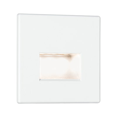 White square LED recessed wall light made of plastic for modern indoor lighting