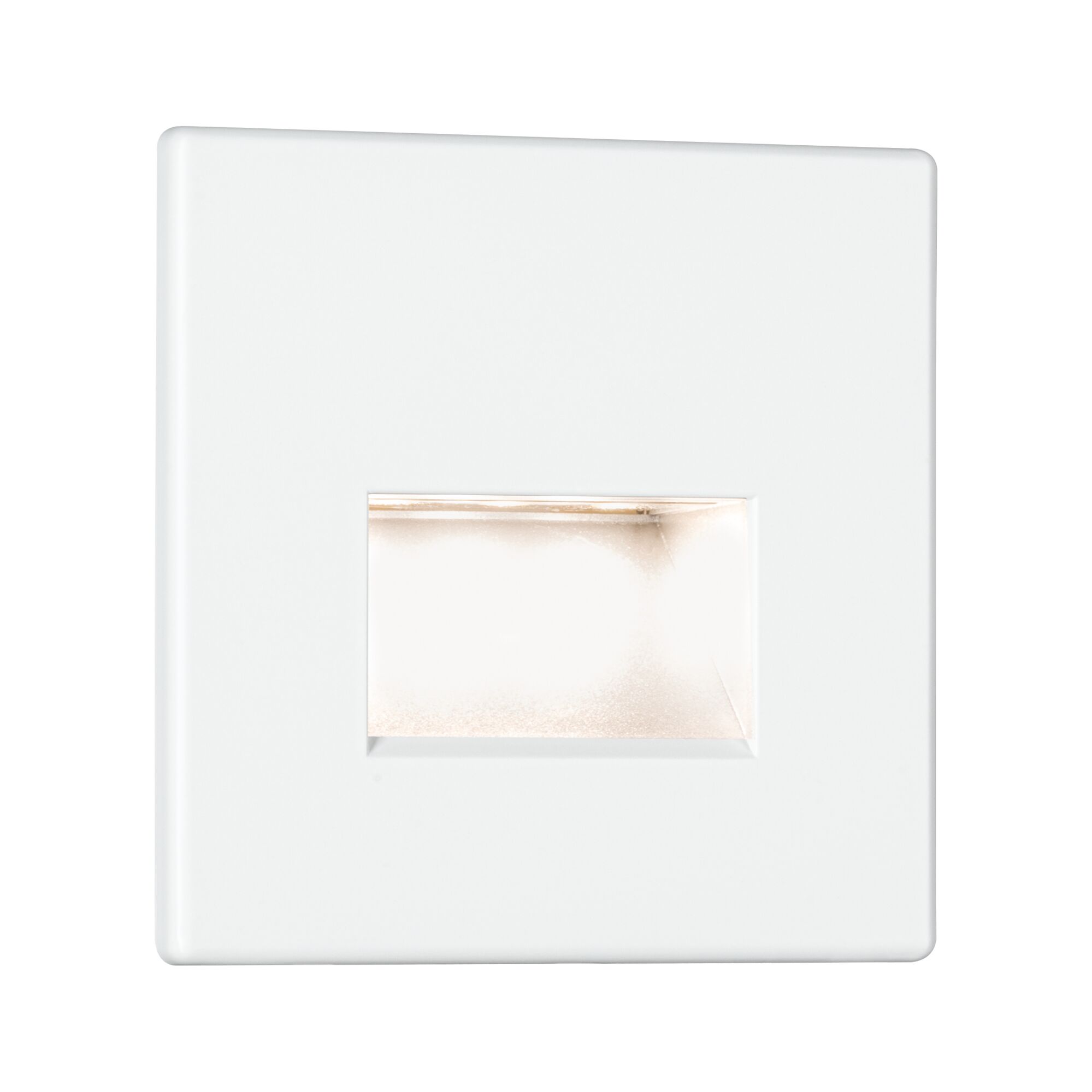 LED-vægindbygningsspots Edge Quadro kantet 80x80mm 1,2W 50lm 230V 2700K Mat hvid Hvid firkantet LED-indbygningsvægslampe i plastik til moderne indendørs belysning