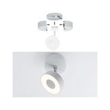 Modular white LED ceiling spotlight with round light and easy installation guide
