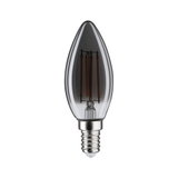 Klarer LED-Kerzenlampe mit E14-Fassung und sichtbaren Filamenten für dekorative Beleuchtung