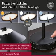 Dimbare batterij-LED-verlichting met WhiteSwitch-technologie en instelbare kleurtemperatuur van 3000K tot 6500K