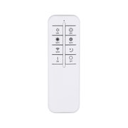 Télécommande blanche avec boutons pour régler la luminosité, la température de couleur et marche/arrêt