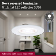 Nova recessed luminaire with flat LED reflector GU10 in neutral white 4000K for modern room lighting