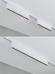 Hvid metal LED-skinne spotlight med varmt hvidt lys til moderne indretning