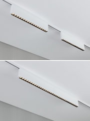 Hvid metal LED-skinne spotlight med varmt hvidt lys til moderne indretning