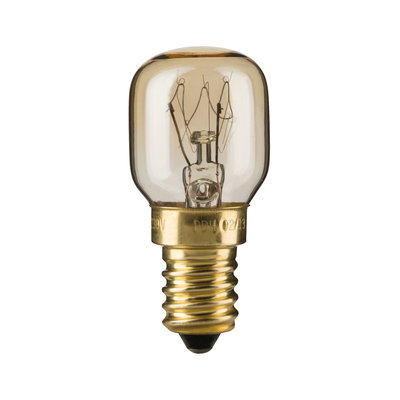 Small clear glass bulb with gold screw base for lighting applications and fixtures