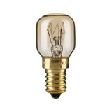 Small clear glass bulb with gold screw base for lighting applications and fixtures